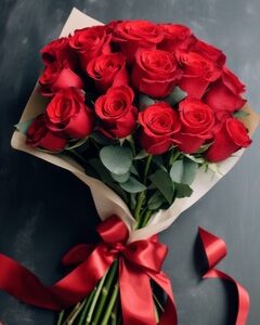 Exquisite long stemmed red roses